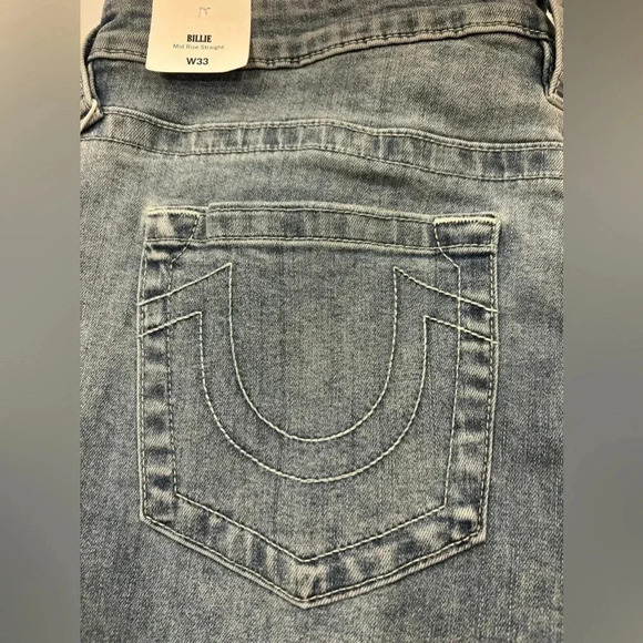 True Religion Originals Women’s Jeans Billie Mid Rise Straight Size 33 NWT - Picture 10 of 16